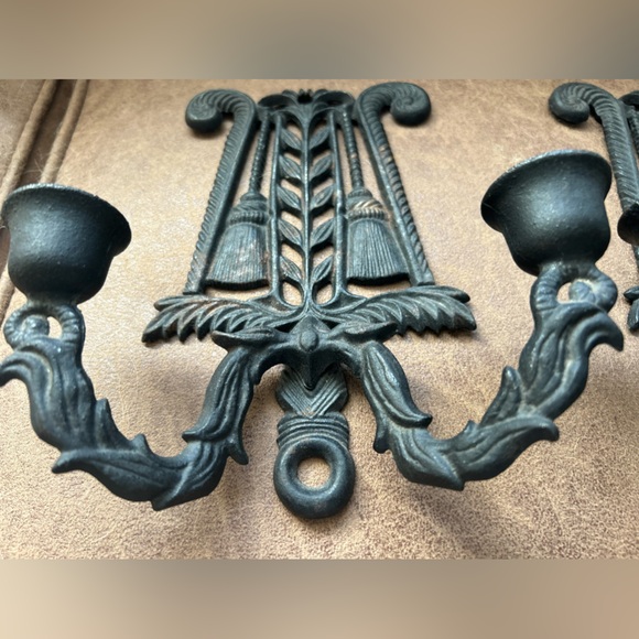 Vintage Taper Candle Holders Cast Iron - Picture 2 of 8